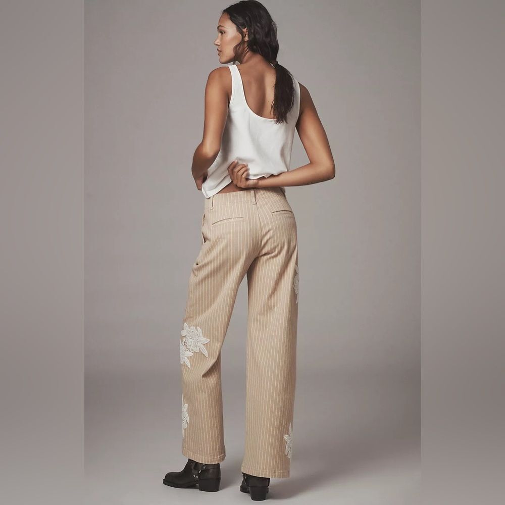 Anthropologie lace and Striped  Pants - Picture 5 of 8